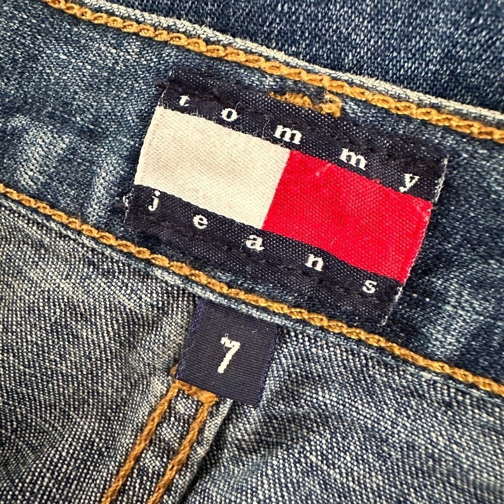 Tommy Hilfiger Jeans Women Juniors 7 Tomboy VTG Relaxed Flare Cotton Preppy Y2K - Picture 3 of 11